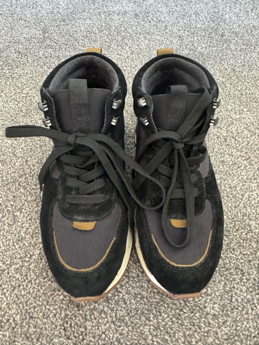 Womenâs Madewell High Top Boot Style Sneakers Black Size 5